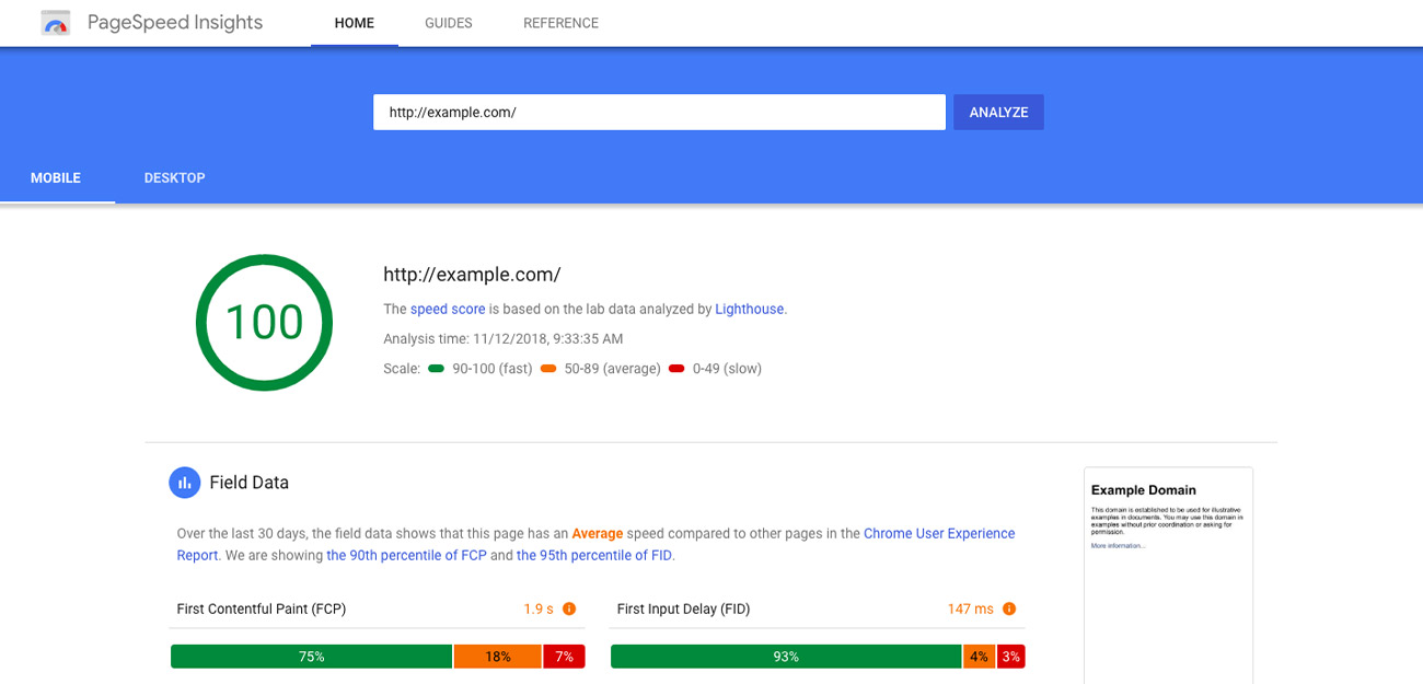 Google Pagespeed Insights