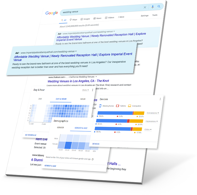 Imperial Event Venue Google Ads