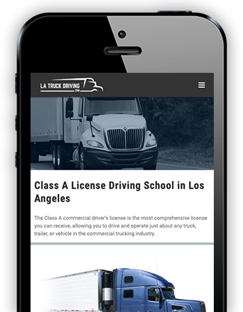 La Truck Driving School - Mobile Website