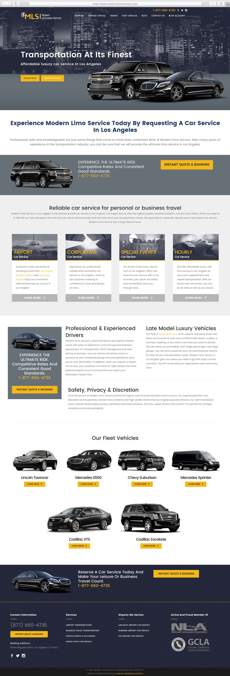 Modern Limousine Service - Website