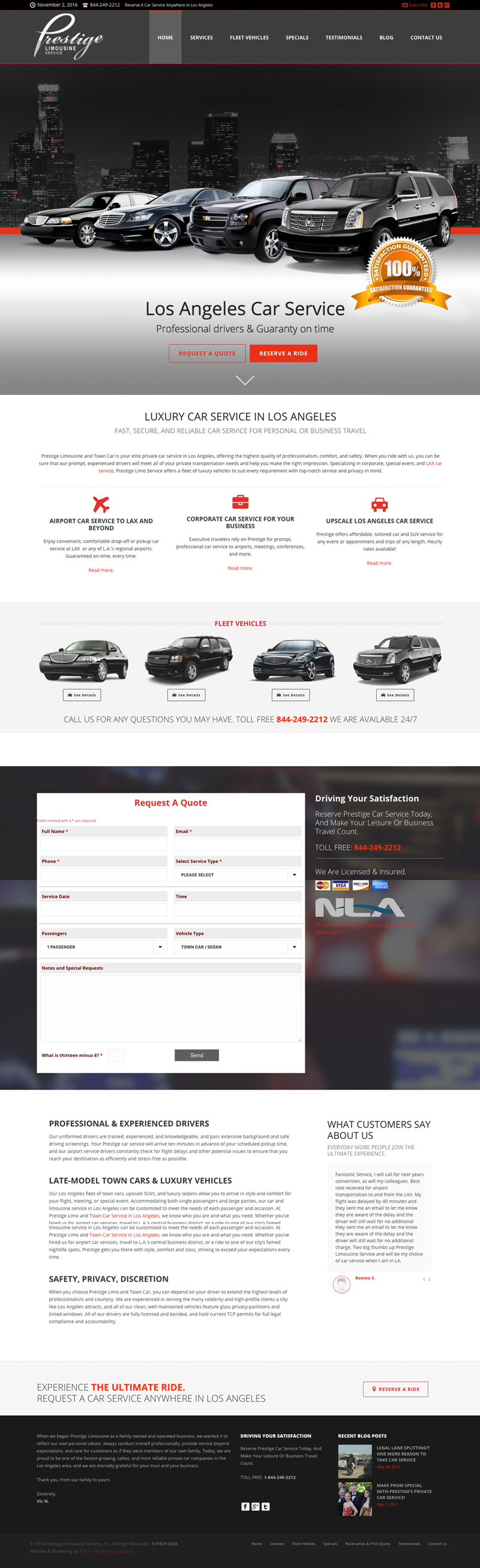 Prestige Limousine Service - Website