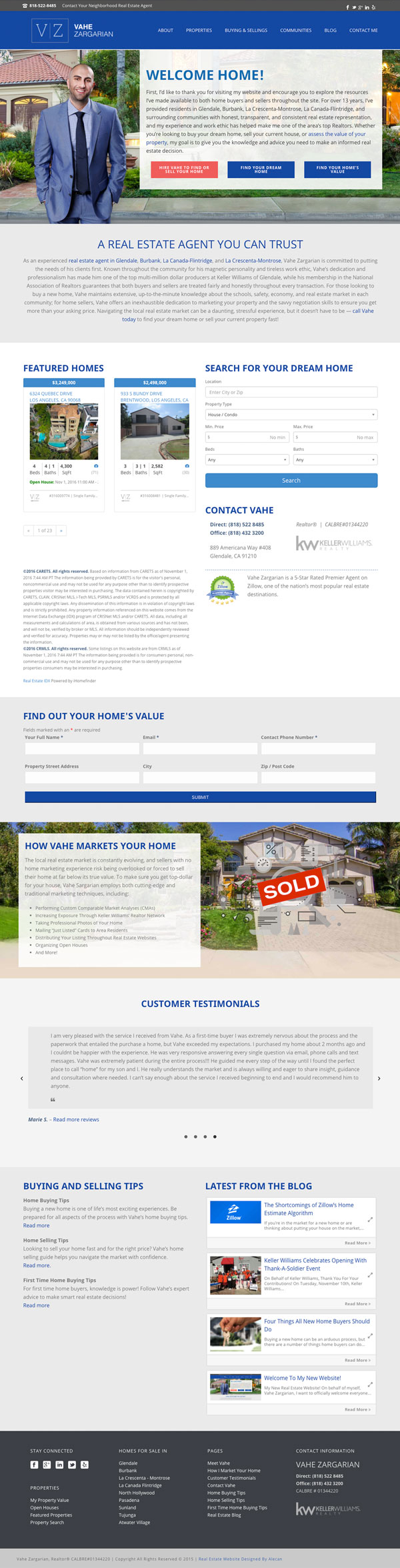 Vahe Zargarian Real Estate - Website
