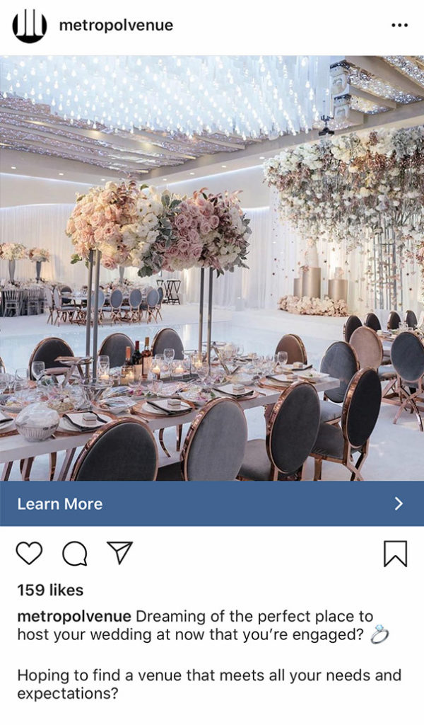 Wedding Venue Instagram Ad