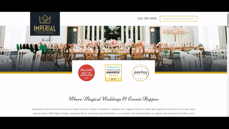 Wedding Venue Website &Amp; Sales Funnel Page